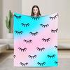 Eyelash Cartoon Eyelashes Blanket Fleece Autumn/Winter Multi-function Lightweight Thin Throw Blankets for Home Office Bedspreads