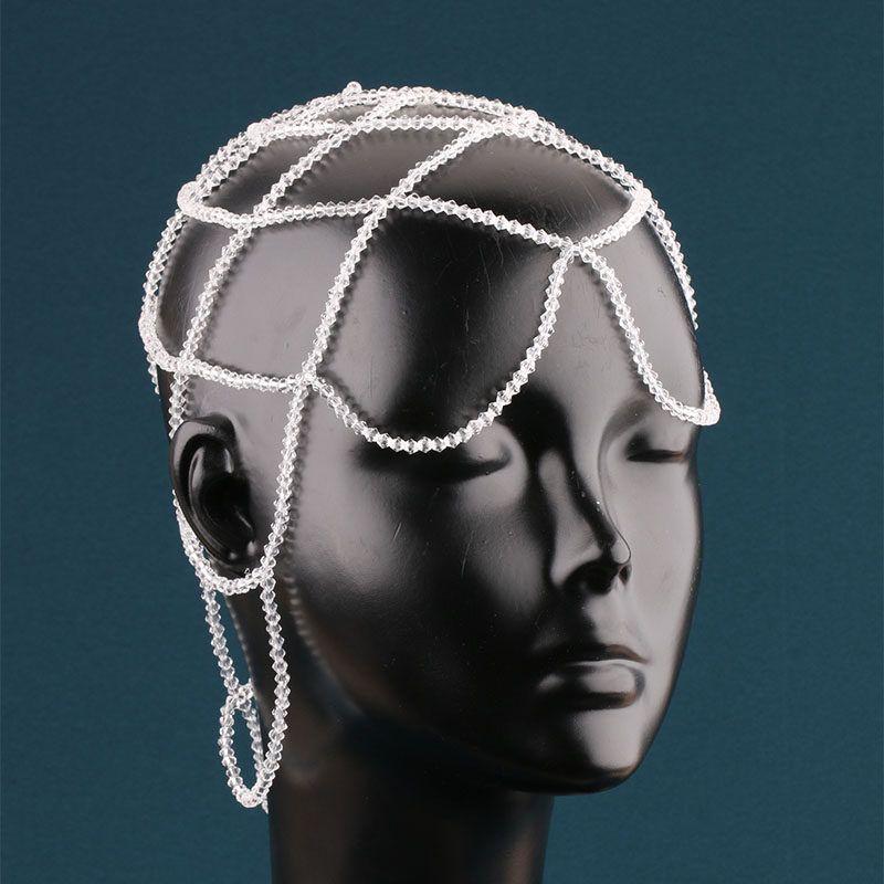 Fashion Mesh Wedding Performance Multi-Layer Diamond Claw Chain 258 Crystal Mesh White