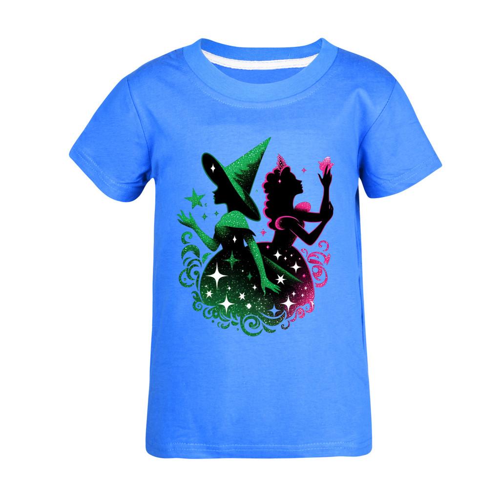 Kinder Mädchen Hexenprint Lässiges Kurzarm T-Shirt