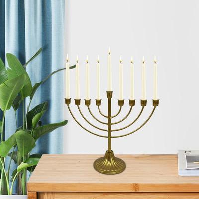 Je Candle Holder 7/9 Branch Candlestick Metal Candle Holder Hanukkah Candlestick Je Holders Menorah Stand Decorations