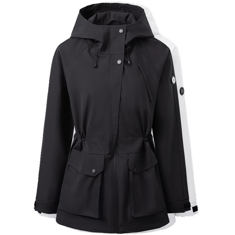 GIOVANNI VALENTINO Women's Hooded Mid-Length Windbreaker