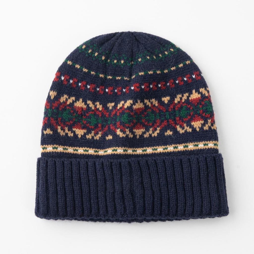 Fair Isle Strick Damen Warme Ohrschützer Mütze für Herbst/Winter
