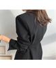 Women's Black Blazer: 2022 Spring/Autumn, Korean Medium Length, British Casual Style