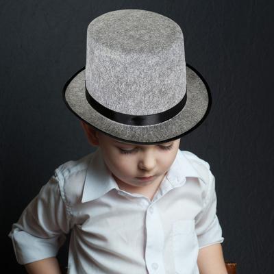 Jazzhut für Kinder mit Schleifendekor, Party-, Cosplay- und Performance-Hut, leichte Retro-Kappe mit kurzer Krempe für den künstlerischen Alltag