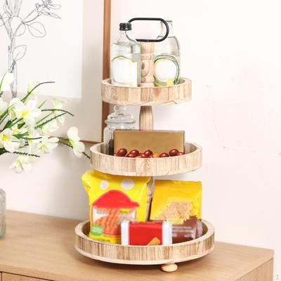 Wooden Cake Stand Dessert Plate Snack Rack Tea Party Serving Platter Tray Decorative Storage