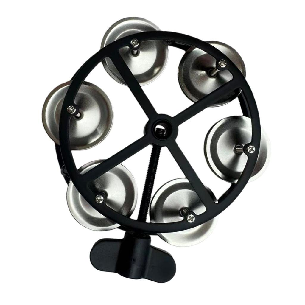 Hi Hat Tambourine Musical Instrument Percussion Accessories Bell Drum Cymbals with Metal Jingles for KTV Parties Versatile Sound