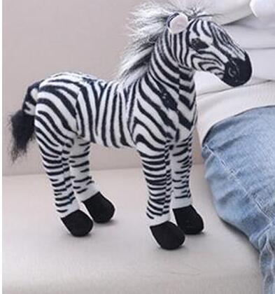 Children Plush Stuffed Toy Simulation Zebra White Black Horse 30cm зебра