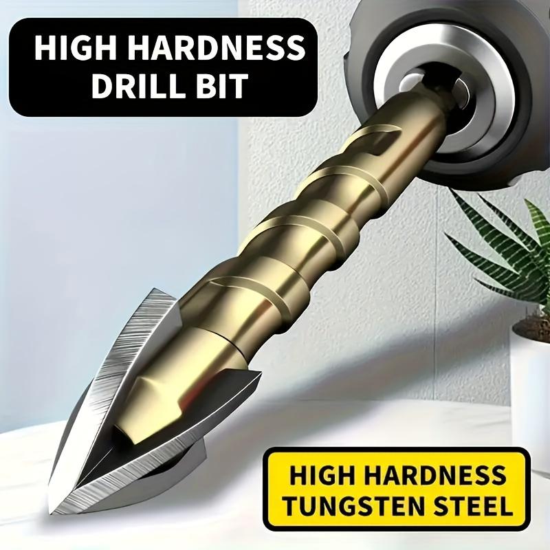 7pcs Multi-functional Drill Bit Set, Glass Tile Drill Hexagonal Shank Spiral Groove Cross Alloy Drill Ceramic Four-edge Drill To Drill Vitrified Brick