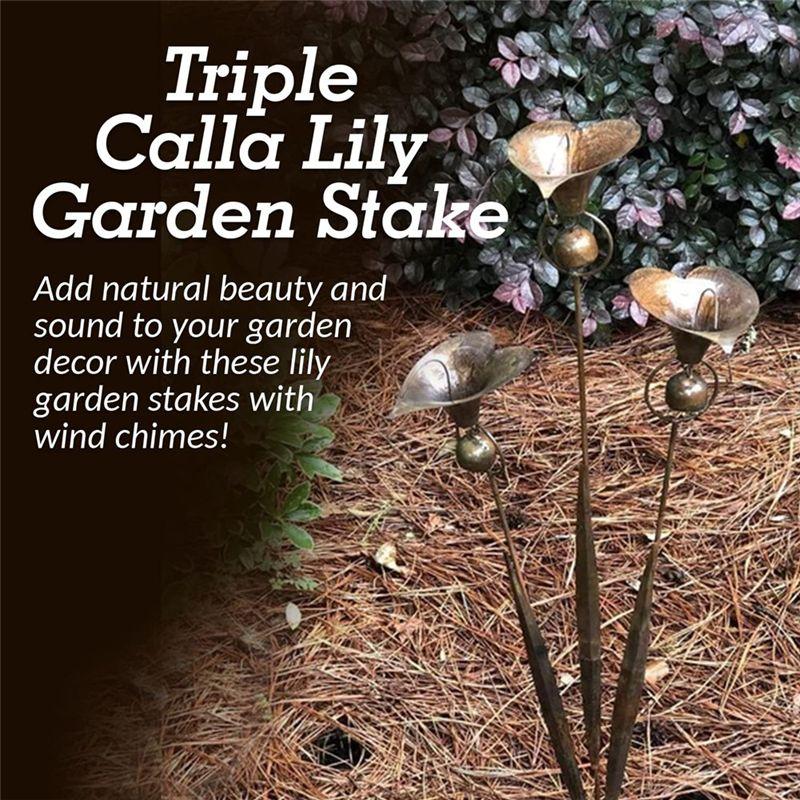 ABUL-Garden Stake With Bells Calla Lily Outdoor Lillies Flower Decorations Garden And Yard Accessories Decorations