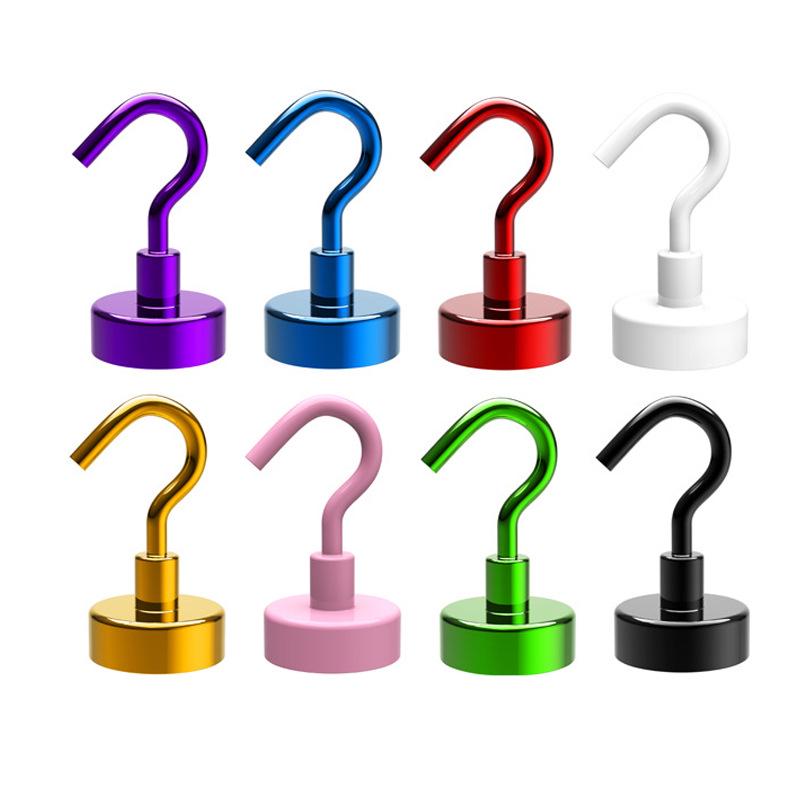 Strong NdFeB Magnetic Hook Refrigerator Sticker: No-Drill, Open, Round Magnet