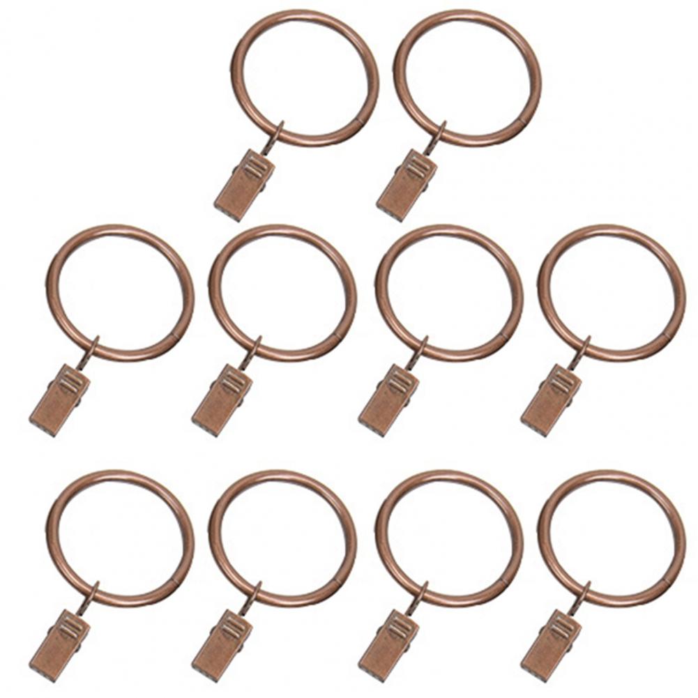 

10 Pcs 35/45mm Metal Curtain Clip Rings Smooth Pull Space-Saving Load-bearing Curtain Rings Shower Curtain Hook Bathroom Supply