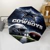 Dallas Cowboys Print Automatic Umbrella, 8 Rib Iron Frame, Plastic Handle, Suitable for Outdoor Travel &Daily , Ideal Gift