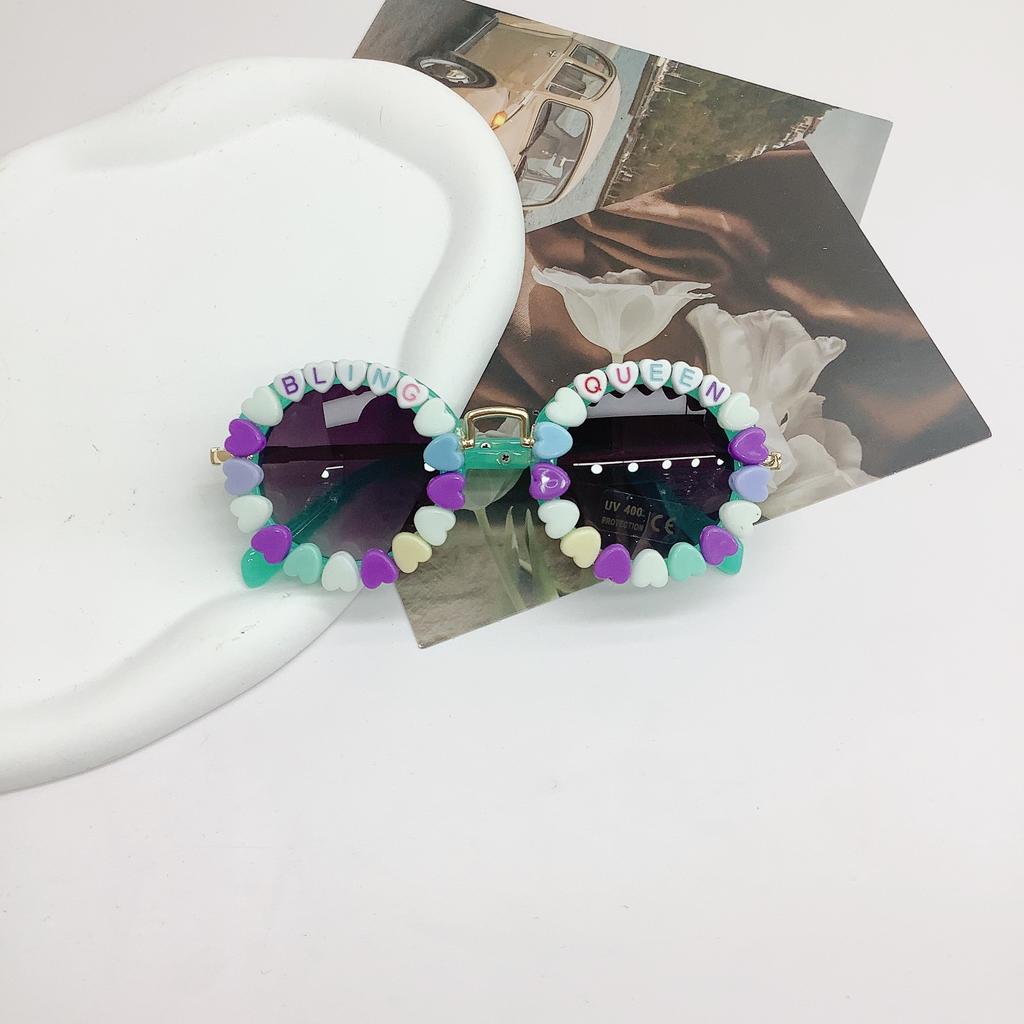 Personalized Fashion Street Photography Children'S Sunglasses, Boys And Girls Uv-Proof Sunglasses, Pearl Cool Glasses