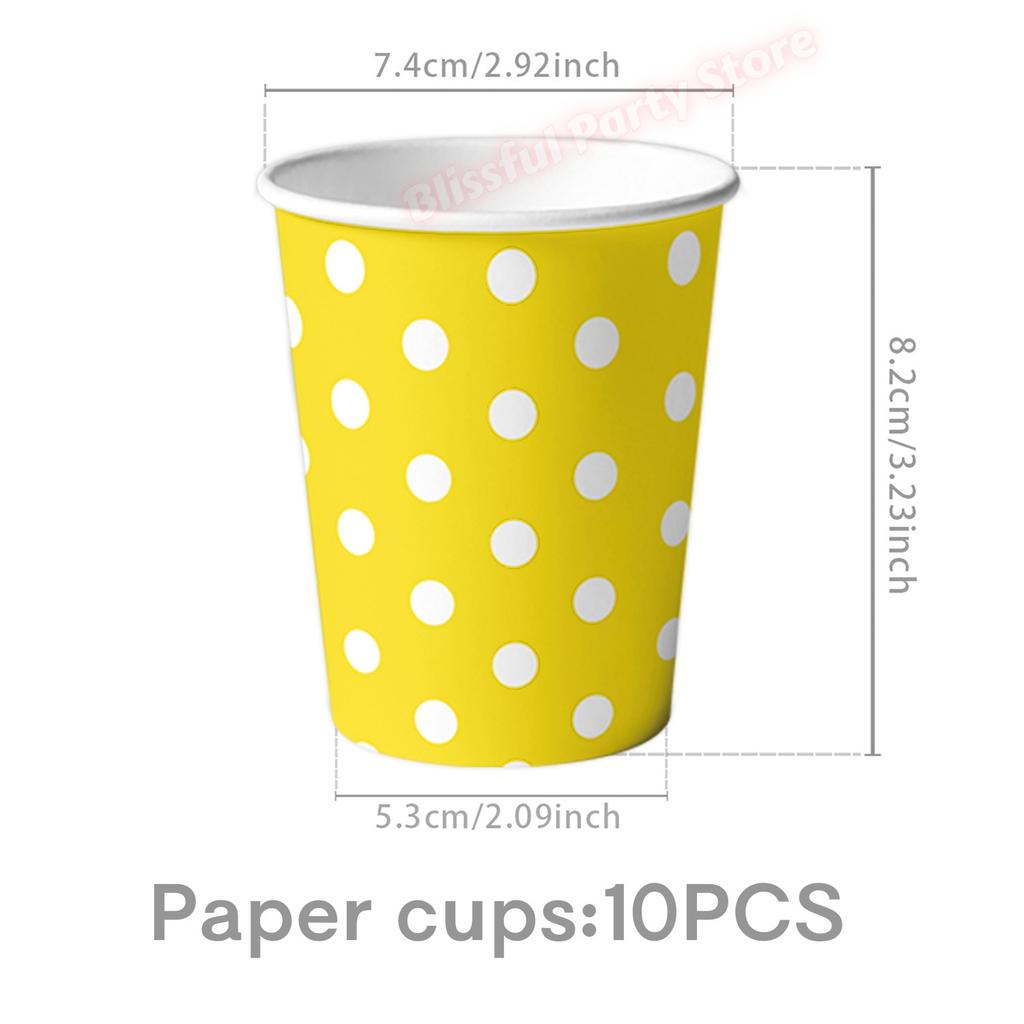 Bunte Punkte Geburtstagsparty Zubehör Geschirr Set Tassen Teller Servietten Wimpel für Babyparty Dekoration Feiertagsdeko Requisite