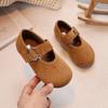 Kids Suede Metal Buckle Mary Jane Flat Shoes