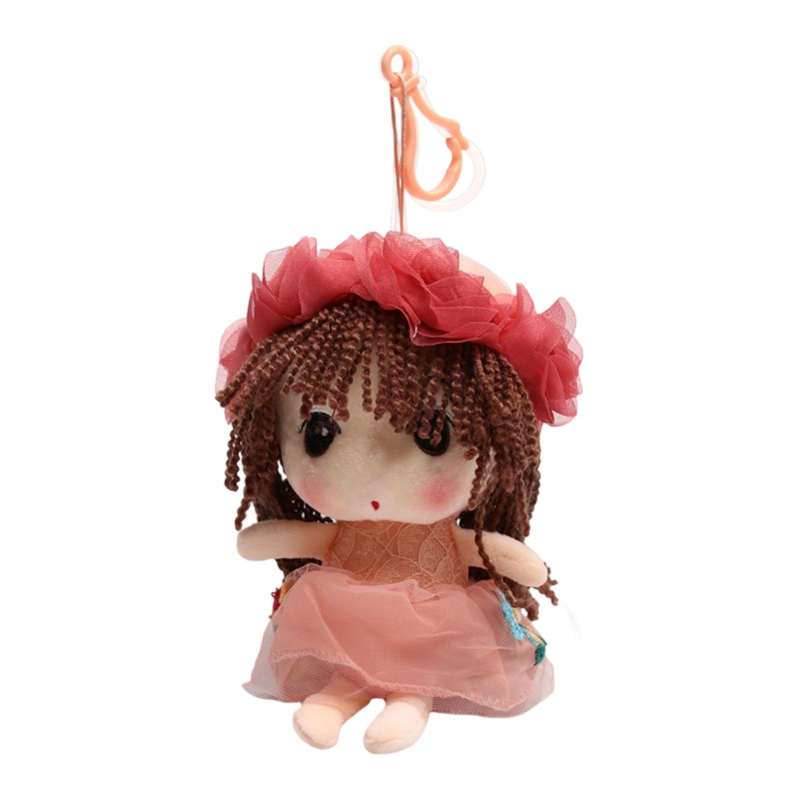 

Plush Flower Charm - Adorable Miniature Doll Keychain Or Bag Accessory, Handmade-Inspired Whimsical Gift For Girls & Women One Size