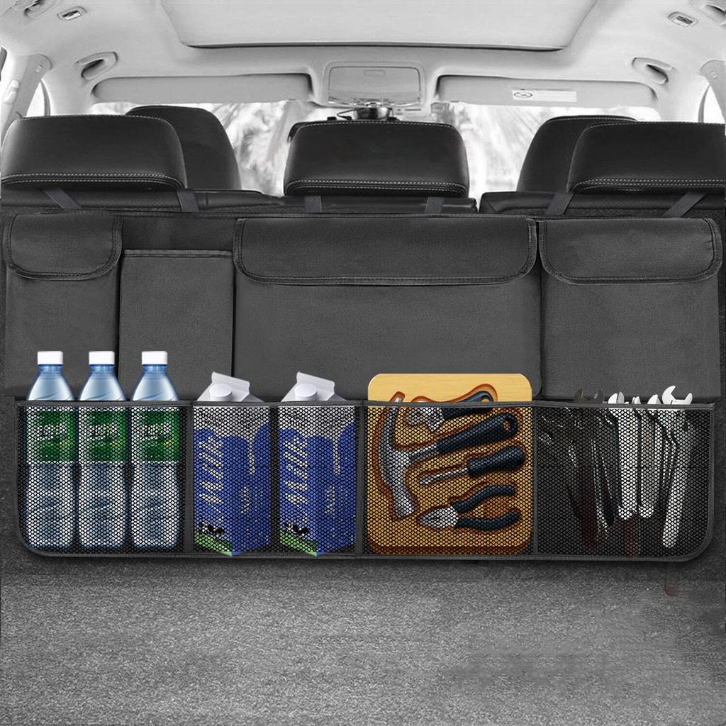 Organisateurs de coffre de voiture Organisateur suspendu pour siège arrière avec 9 grands sacs de rangement Organisateur de sac de rangement pour coffre de voiture