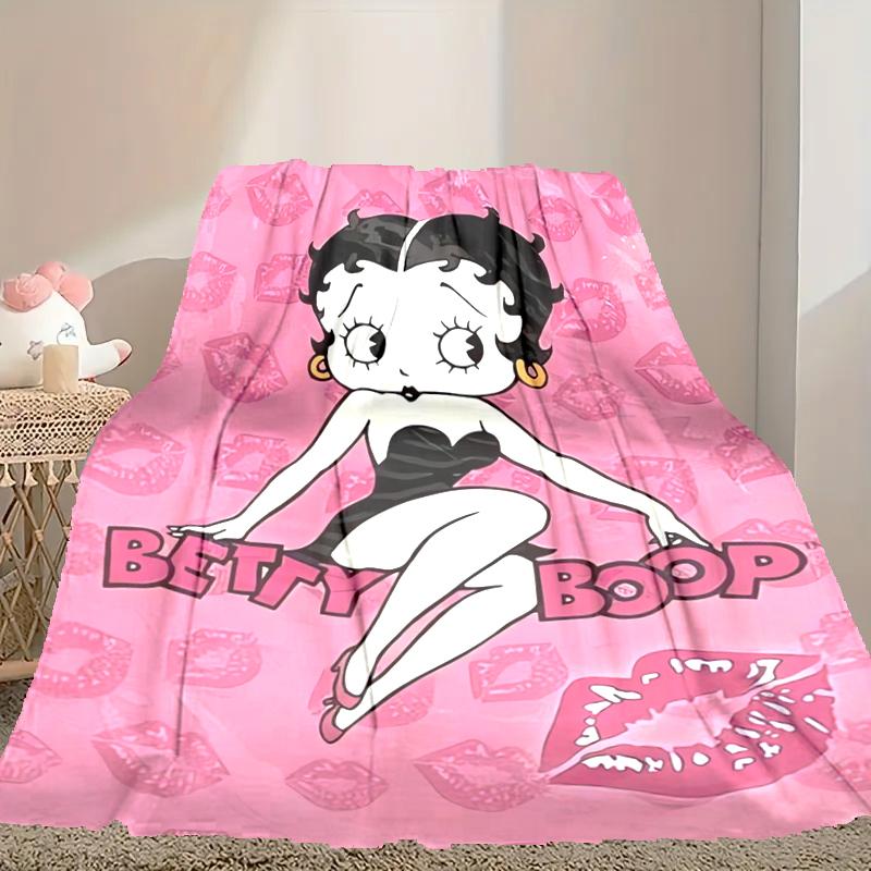 1pc Betty Boop Blanket, Cozy Valentine's Day Blanket, Multi-functional Nap Blanket Available Throughout the Four Seasons