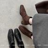 Fashion 2025 Winter Women Shoes Genuine Leather Women Boots Mid-calf Modern Boots Women Solid Med Heel Boots Ladies Shoes Pleated