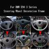For BMW 1 3 Series E87 E90 E92 X1 E48 Carbon Fiber Style Car Steering Wheel Decoration Cover Trim Frame Sticker Auto Accessories