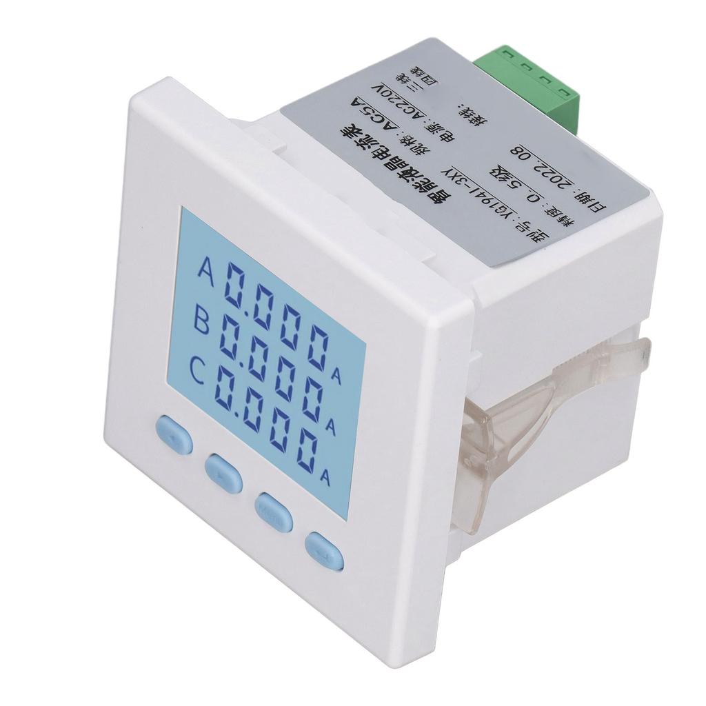 Digital 3 Phase Energy Meter Tester Electricity Power Usage Monitor Intelligent LCD AC220V 5A