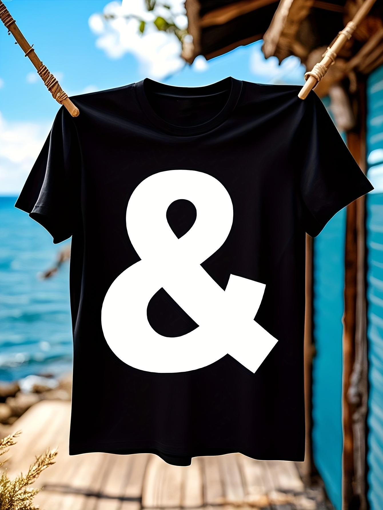 Ampersand TeesArial  Black Stretch Graphic T-shirt - Bold White Ampersand Print XL