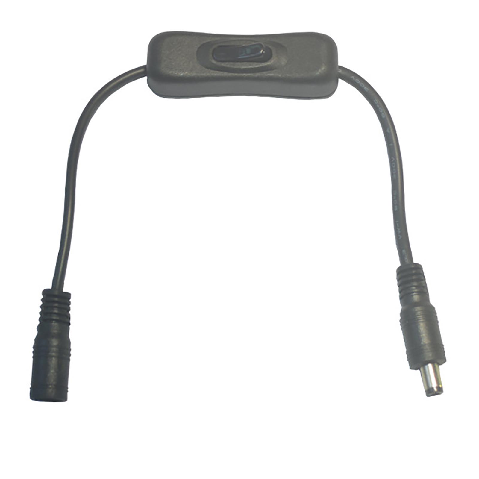 

Power Adapter Extension Cord 5.5x2.1mm Female to Male Plug 5.5x2.1mm Power Switch Cable for CCTV Camera LED Strips чорний