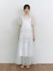 GANISONG Bridal Meringue Flower Dress_White