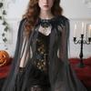 Gothic Feather Shrug Cape Shawl Shoulder Wrap Lace Collar Halloween Cosplay Costumes for Adults Women Scarf Top Gifts