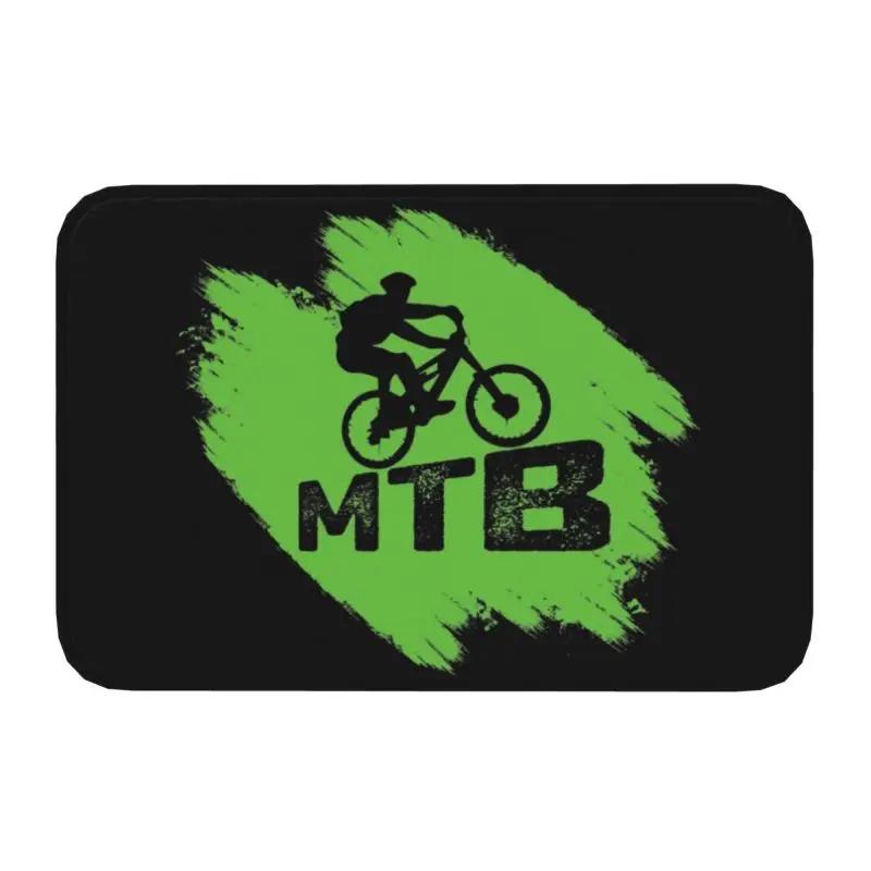 Personalized Bicycle Bike Riders Doormat Mat Anti-Slip Bicycling Cyclist MTB Mountain Biking Kitchen Bath Toilet Rug Carpet