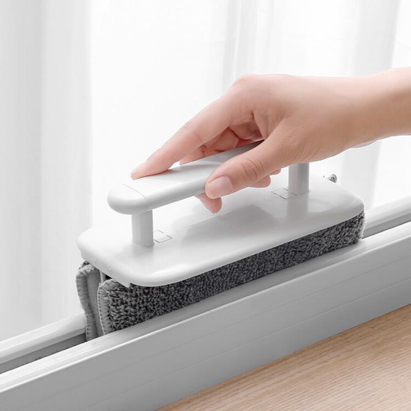 Detachable Window Groove Cleaner Deep Gap Scraper Brush Sill Track Cleaning Tool Squeegee Attachment Multi Surface Corner Brush Hard Reach Cleaner