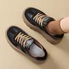 2025 autumn new velvet retro German training shoes women's muffin platform dad small inner height increase women's shoes 9238