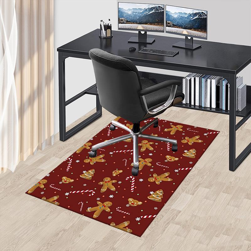

Gingerbread Man Christmas Chair Mat - Anti-Slip Rug for Office, Home Decor, Living Room, Bedroom, Game Room & Dormitory Carpet - Anime Cartoon Design 60cm by 90cm