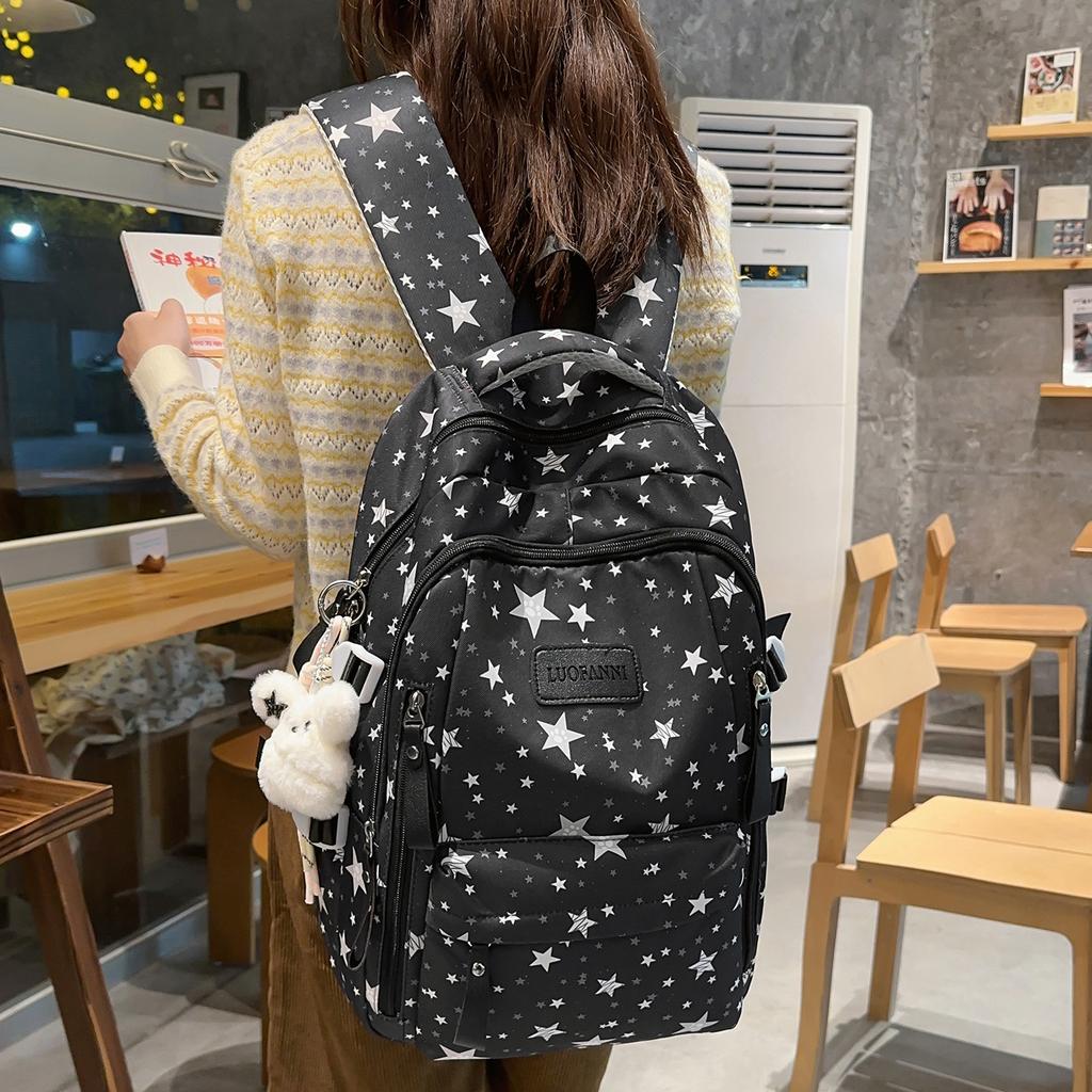 Schoolbag Japanese ins new high-value fresh and sweet star make-up bag women's light travel large-capacity backpack