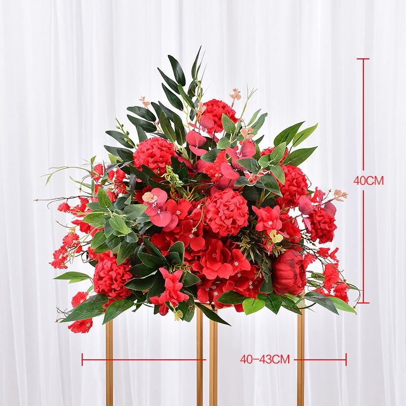 40-43cm Artificial Flower Pom Pom Table Centerpiece Decor Wedding Backdrop Silk Flower Ball Road Lead Floral Wedding Decoration