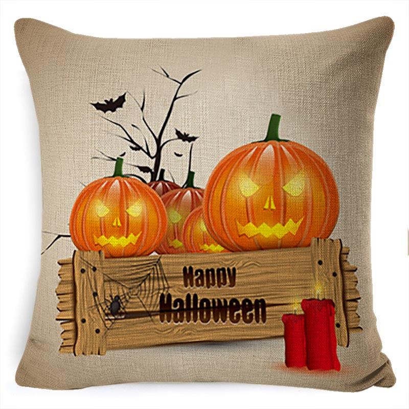 Halloween Pumpkin Horror Series Linen Pillow Cover Car Cushion Pillow