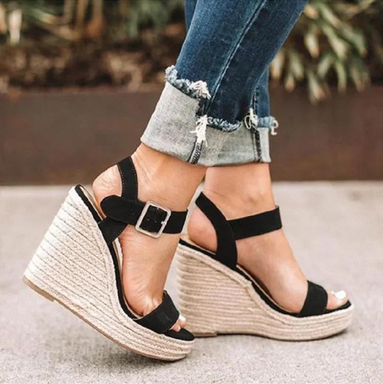 Fashion Women Leisure Wedges Heeled Wedge heel serpentine sandals Summer New Sandals Party Platform High Heels Shoes sandalias