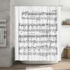 Music Shower Curtain Vintage Sheet Music Decor Bathroom Curtain Waterproof Classical Musician Gift Backdrop