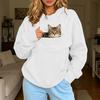 Women's Color Hooded Sweatshirt Loose Fit Long Sleeve Pullover for Couples