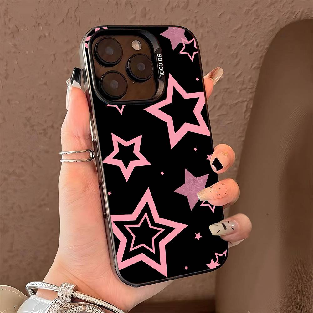 star phone case for iPhone 17 17Air 16 15 14 13 12 11 Pro Max Plus Colorful Silver