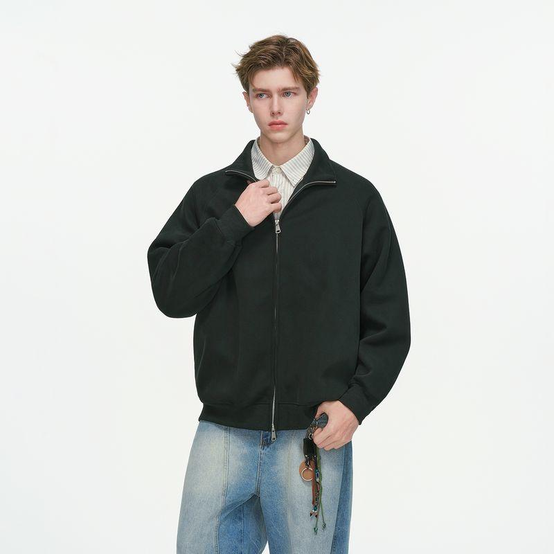 Dream Made American-Style Cleanfit Stand-Up Collar Cardigan Sweatshirt for Men, Spring and Autumn Heavyweight Casual Versatile Jacket