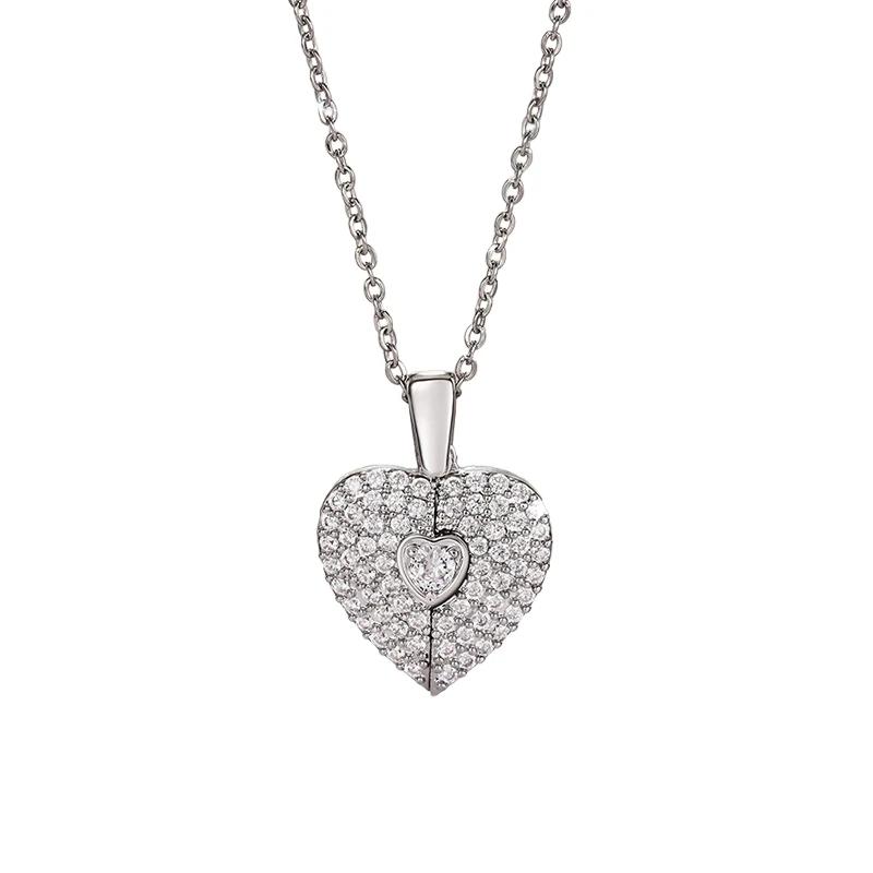 

CAOSHI Chic Pendant Necklace for Women Romantic Heart Shaped Design Fashion Accessories Gold Color/Silver Color Wedding Jewelry 45cm