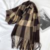 Plaid Scarf Women's New Autumn and Winter Fashion Imitation Cashmere Fringed Shawl Thickened Warm Scarf Windproof, Warm & Decorative, Casual Shawl
