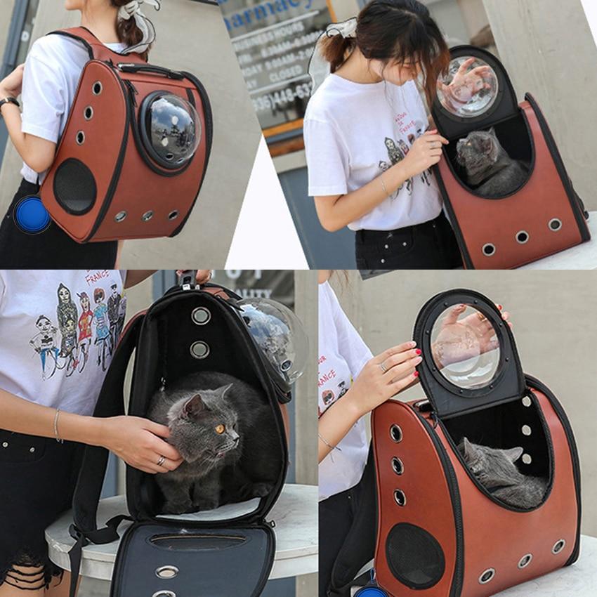 leather cat backpack