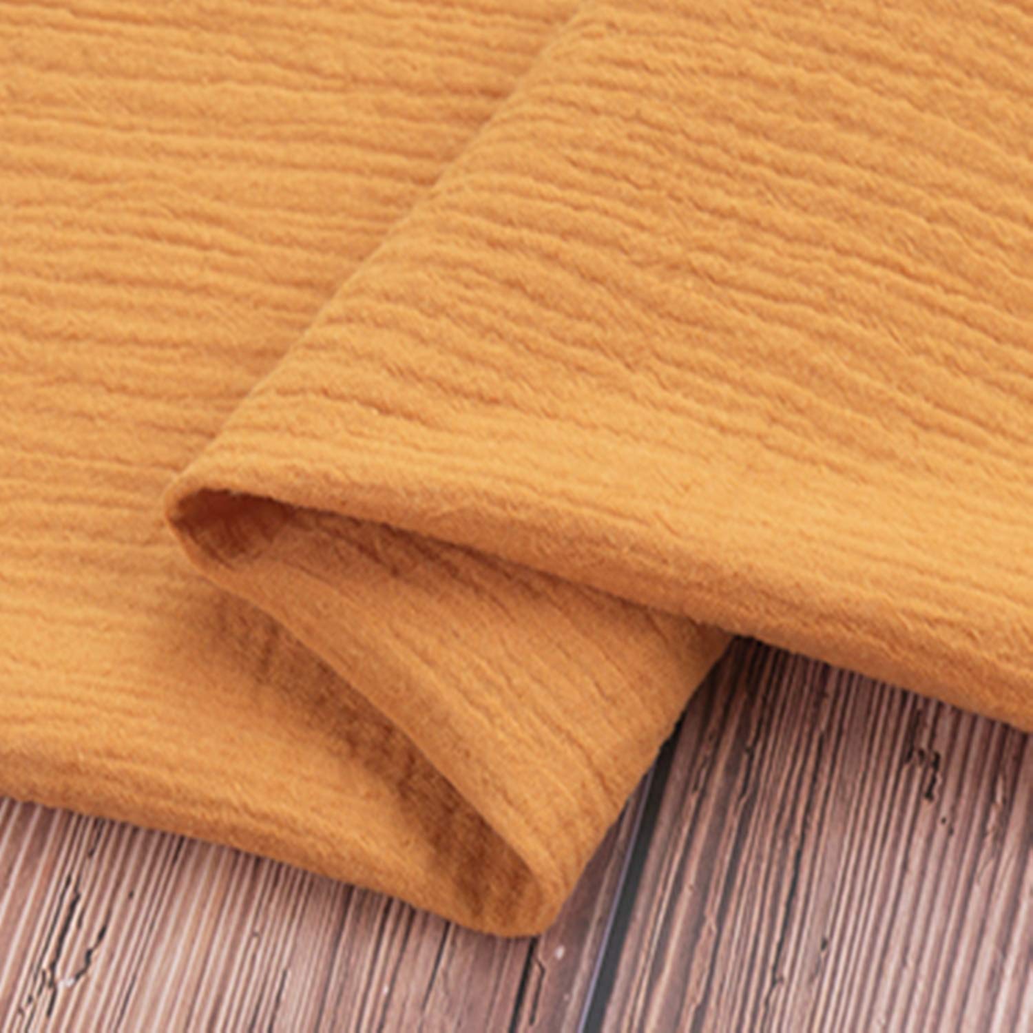 

moonfarm Fluffy Double Gauze 20 Colors Solid 2m x Hypoallergenic Fabric, Available, Cotton, Approx. 1.4m Wide, Flexible, Lightweight, Quick-Drying, оранжевый