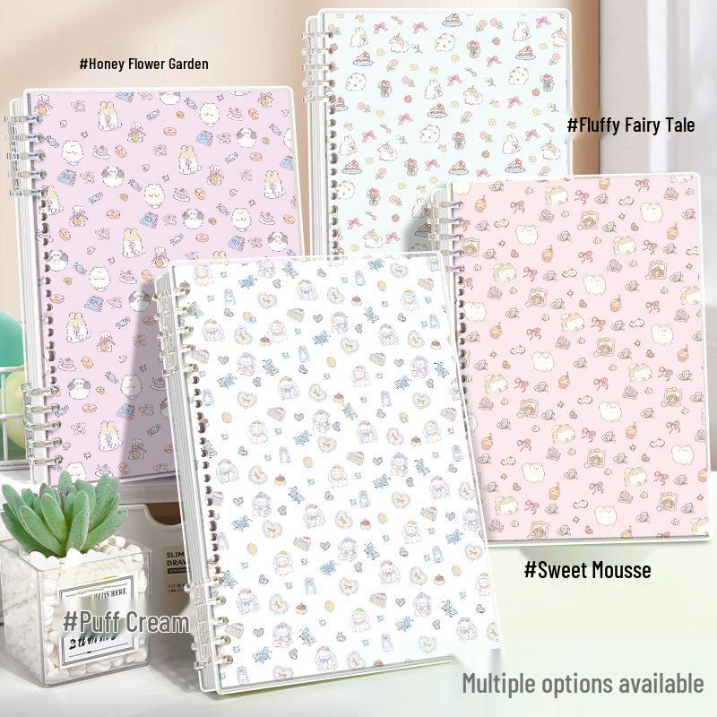 Puff Cream B5 Heart Ring Binder Notebook: Girly, High-End, Thick, Eye-Friendly, Cute, Removable Pages