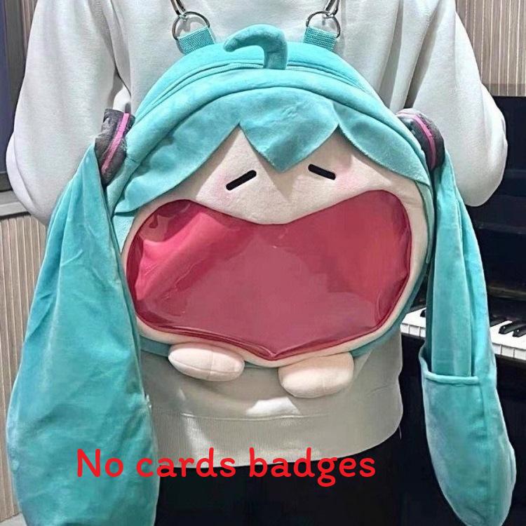 Itabag Hatsune Miku Soft Plush Girl Backpack With Cartoon Art Adjustable Bag