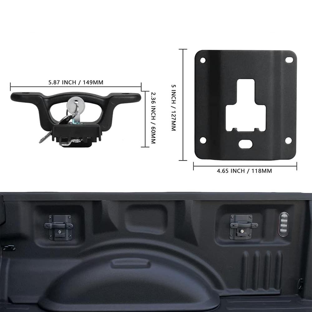4Pcs Truck Bed Tie Down Anchor Boxlink Cleats & Plates For Ford 2015-2020 F150 F250 F350 FL3Z-99000A64-B Bed Cleats Box Link Kit