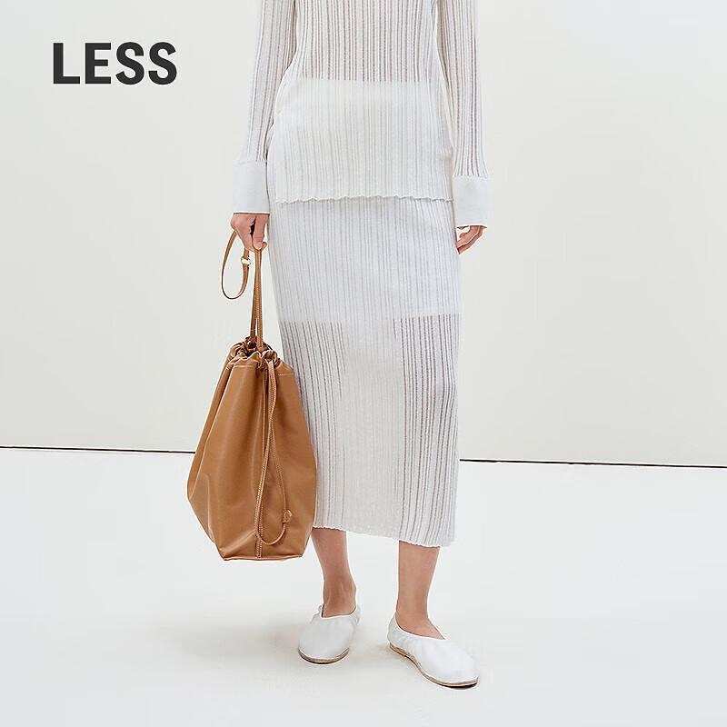 

LESS 2025 Spring Cotton Spliced Straight Skirt L