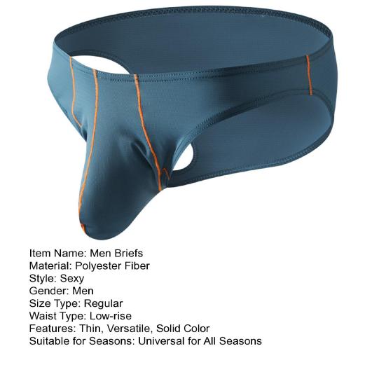 Men Briefs Ice Silk Ultra-Thin Low-rise Elastic Underwear Solid Color 3D Elephant Nose